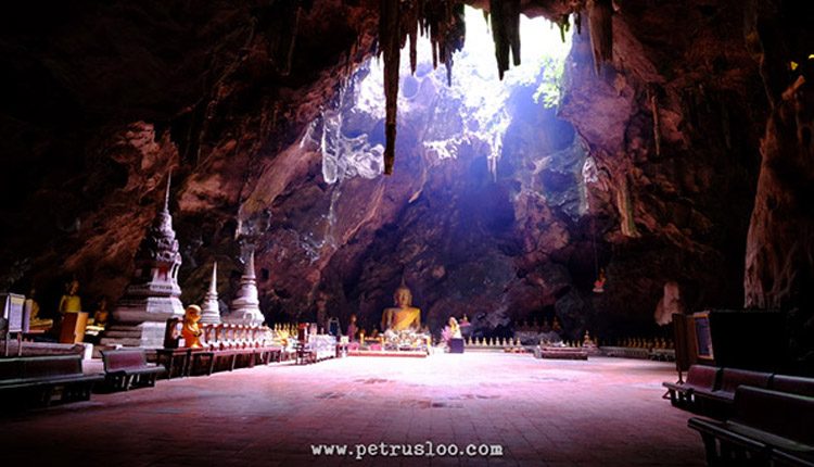 khao luang cave, goa khao luang, amphawa floating market, thailand, pasar terapung thailand, sleeping buddha